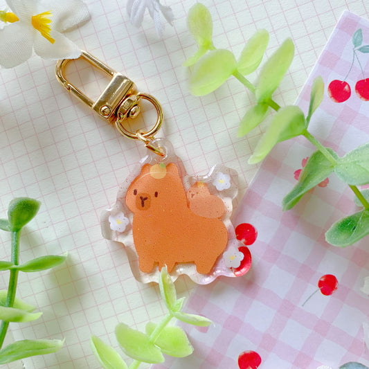 Capybara | Mini Sparkly Acrylic Charm | 1.5 inch
