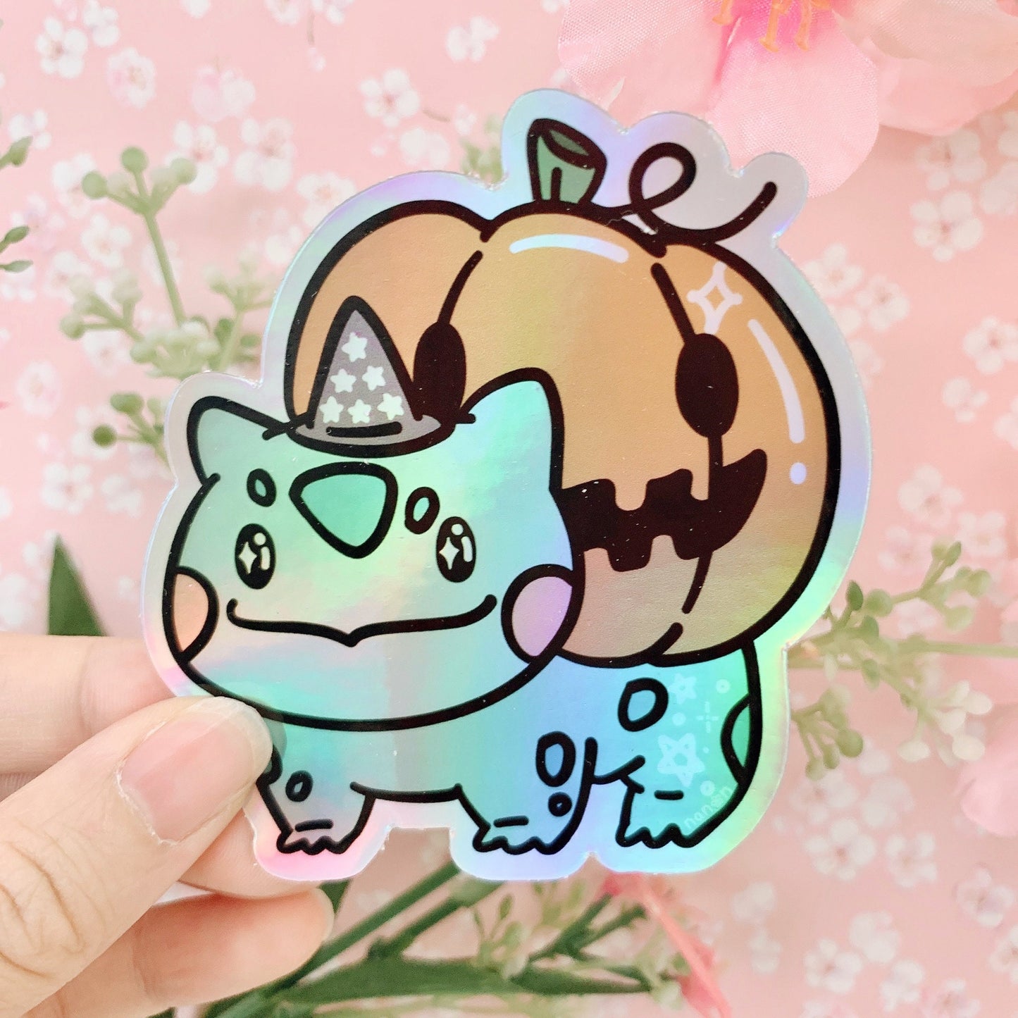 Halloween Bulbasaur | Holographic Vinyl Sticker