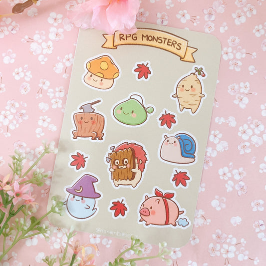 Maplestory - RPG Monsters | Matte Vinyl Sticker sheet