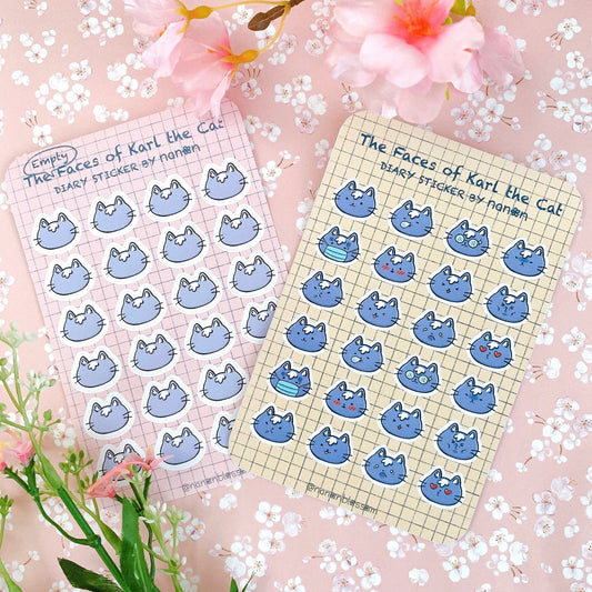 Karl the Cat | Matte Vinyl Sticker sheets