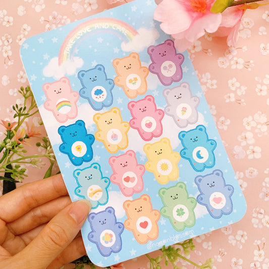 Care Bears Friends | Matte Vinyl Sticker sheet, Postcard