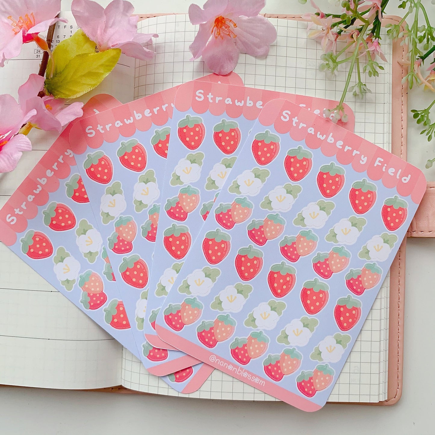 Strawberry Field | Matte Vinyl Sticker sheet