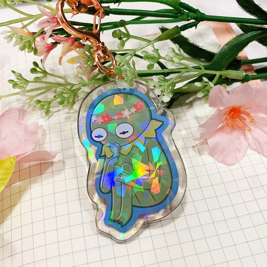 Sad and Flower Kermit | 2.5" Holo Double-sided Acrylic Charm