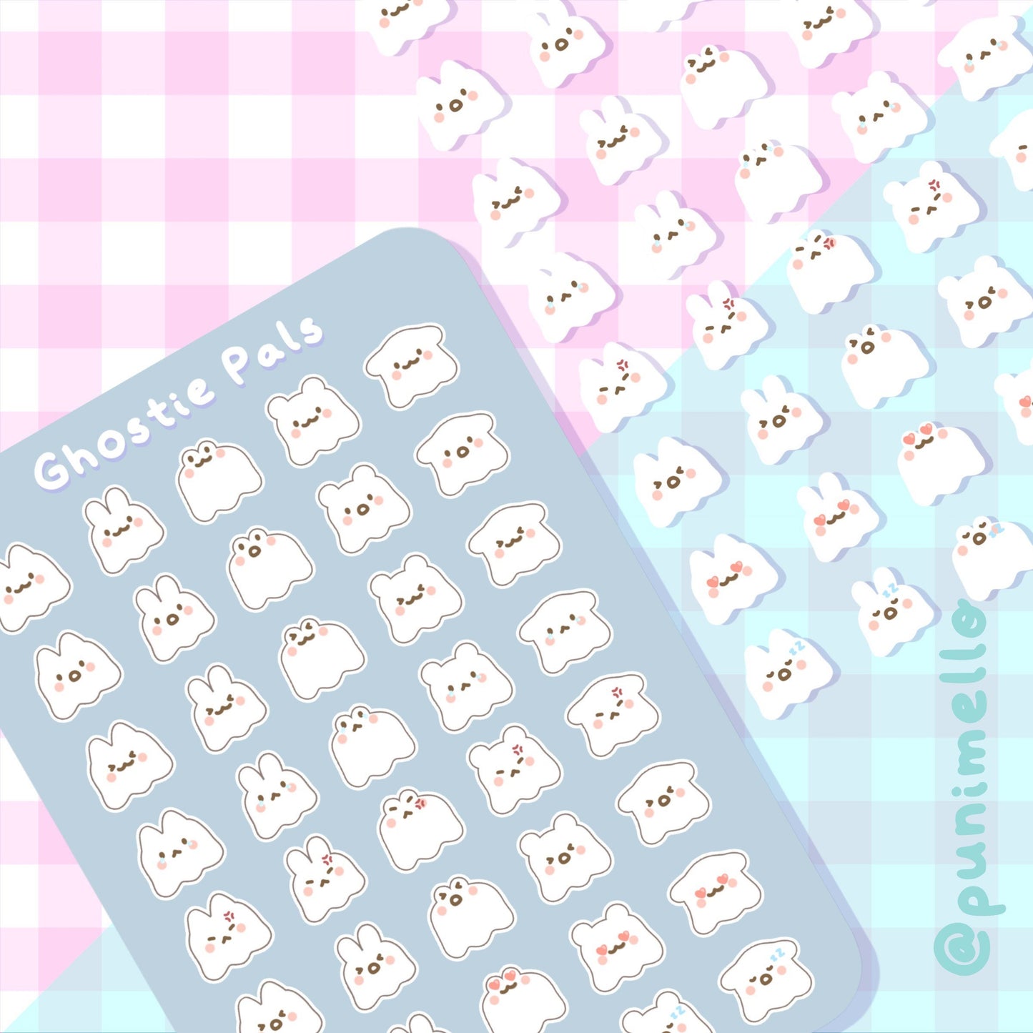 Ghostie Pals | Original Deco Emotes | Matte Vinyl Sticker sheet