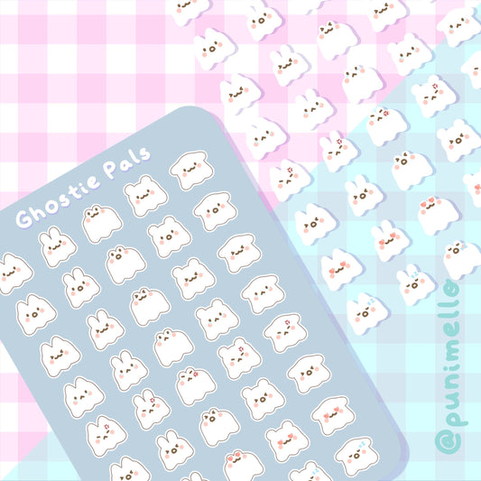 Ghostie Pals | Original Deco Emotes | Matte Vinyl Sticker sheet
