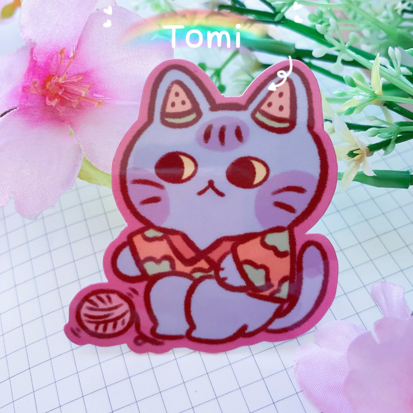 Kudamono Friends Sitting | Original Characters | Laminated Vinyl Stickers