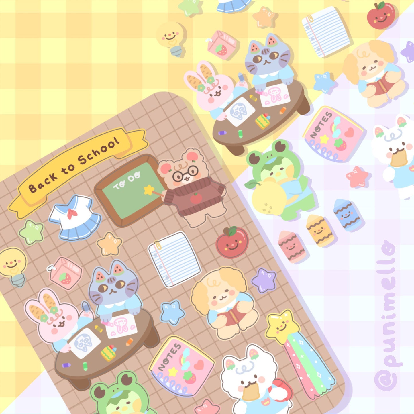 Back to School | Kudamono Friends | Original Characters | Matte Vinyl Sticker sheet