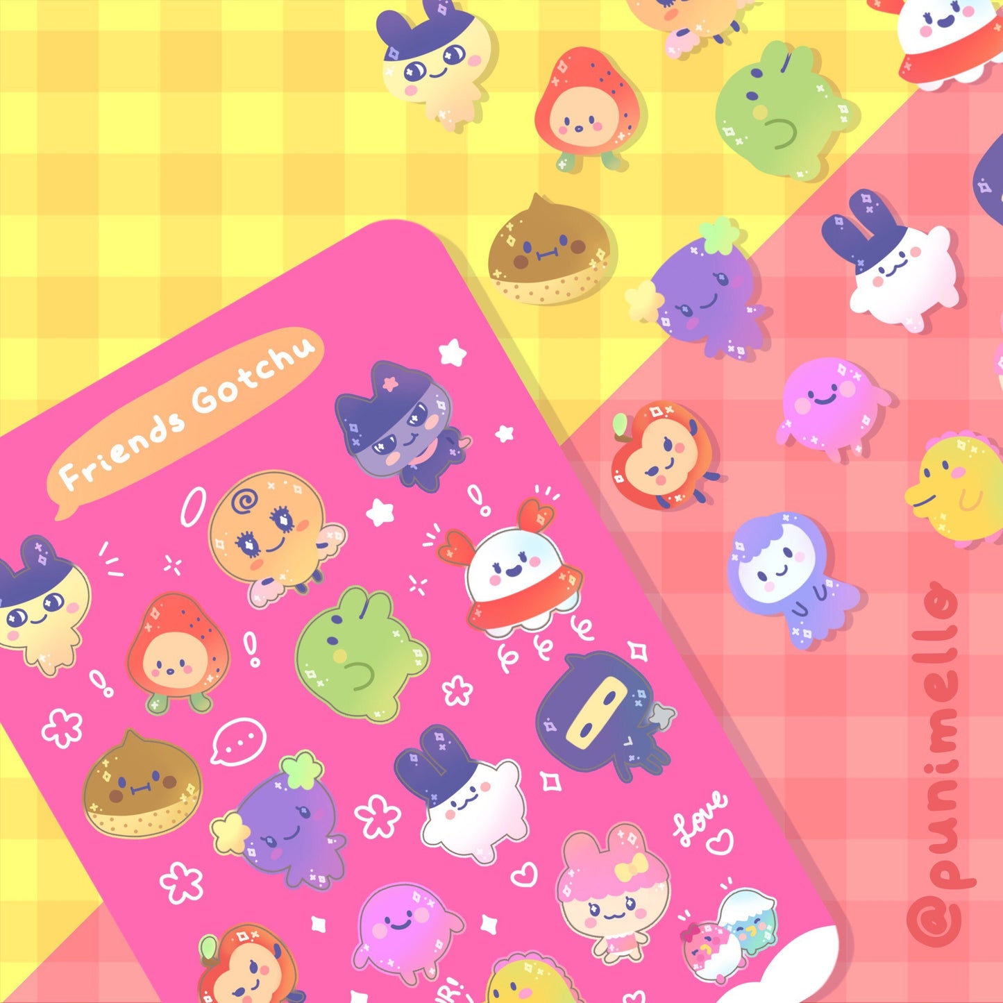 Friends Gotchu | Tamagotchi | Matte Vinyl Sticker sheet