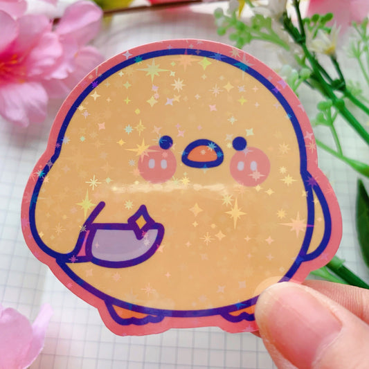 Birbs with Knives | 5 Birbs | Holographic Vinyl Sticker