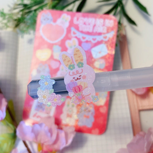 Couples Valentine’s Day | Kudamono Friends | Original Characters | Sparkly Holo Vinyl Sticker sheet