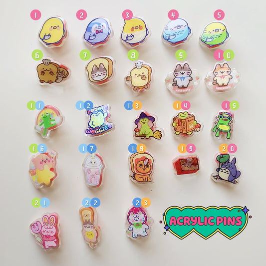 Assorted 1.5” Acrylic Pins (Only Available to Canada Customers)