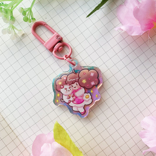 Bee x Puppy | Mini Rainbow Acrylic Charm | 1.5 inch