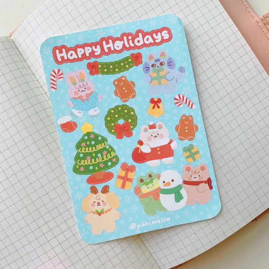 Happy Holidays | Kudamono Friends | Vinyl Sticker sheet