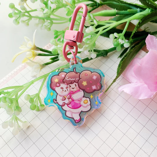 Bee x Puppy | Mini Rainbow Acrylic Charm | 1.5 inch