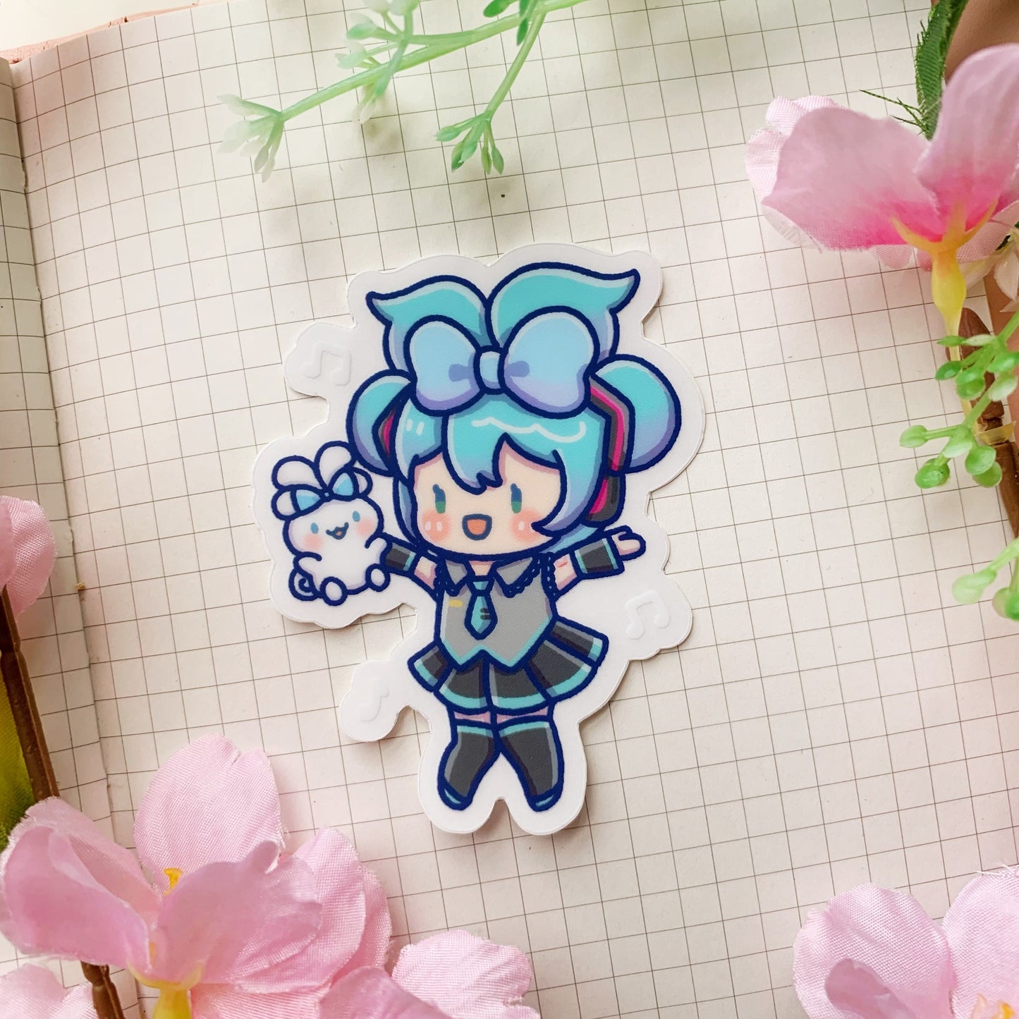 Miku x Cinna | 3” Clear Matte Vinyl Sticker