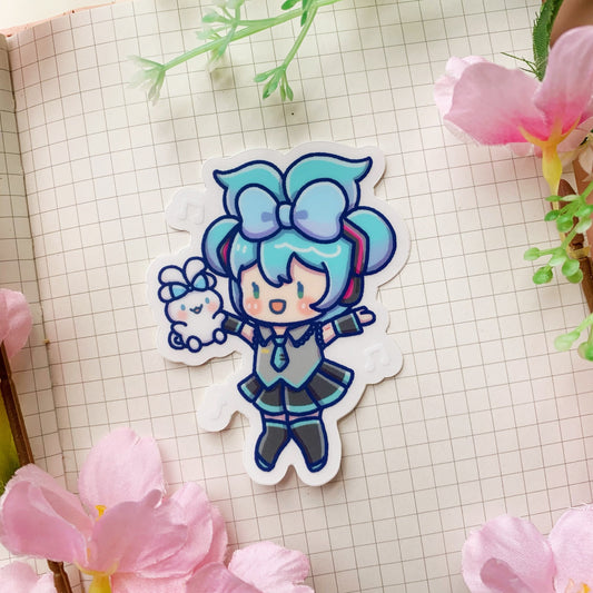 Miku x Cinna | 3” Clear Matte Vinyl Sticker