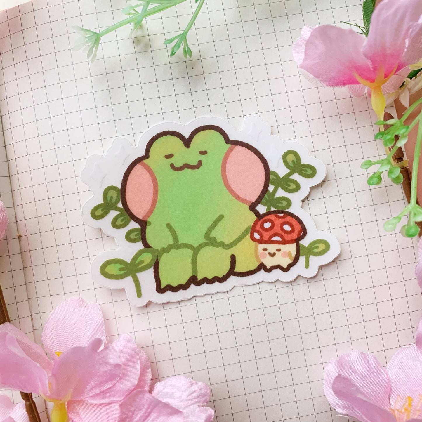 Herb Froggy | 3” Clear Matte Vinyl Sticker