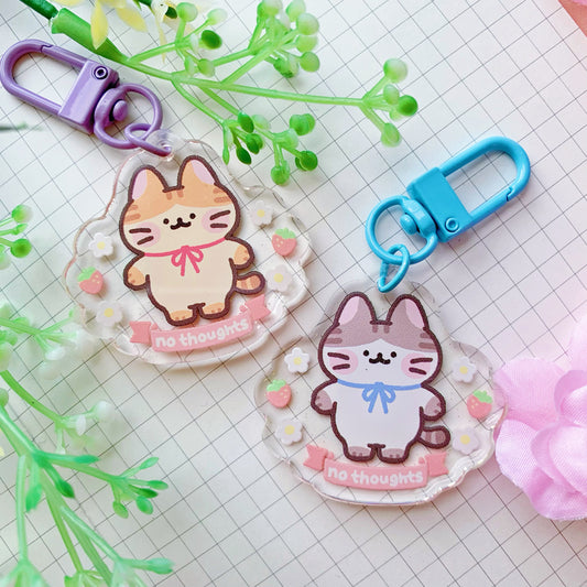 Cats with No Thoughts, Head Empty | Mini Sparkly Acrylic Charm | 1.5 inch