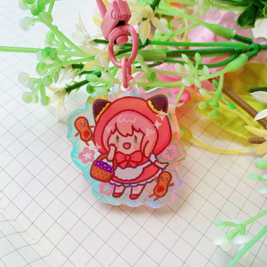 Little Red Riding Anya | Mini Rainbow Acrylic Charm | 1.5 inch
