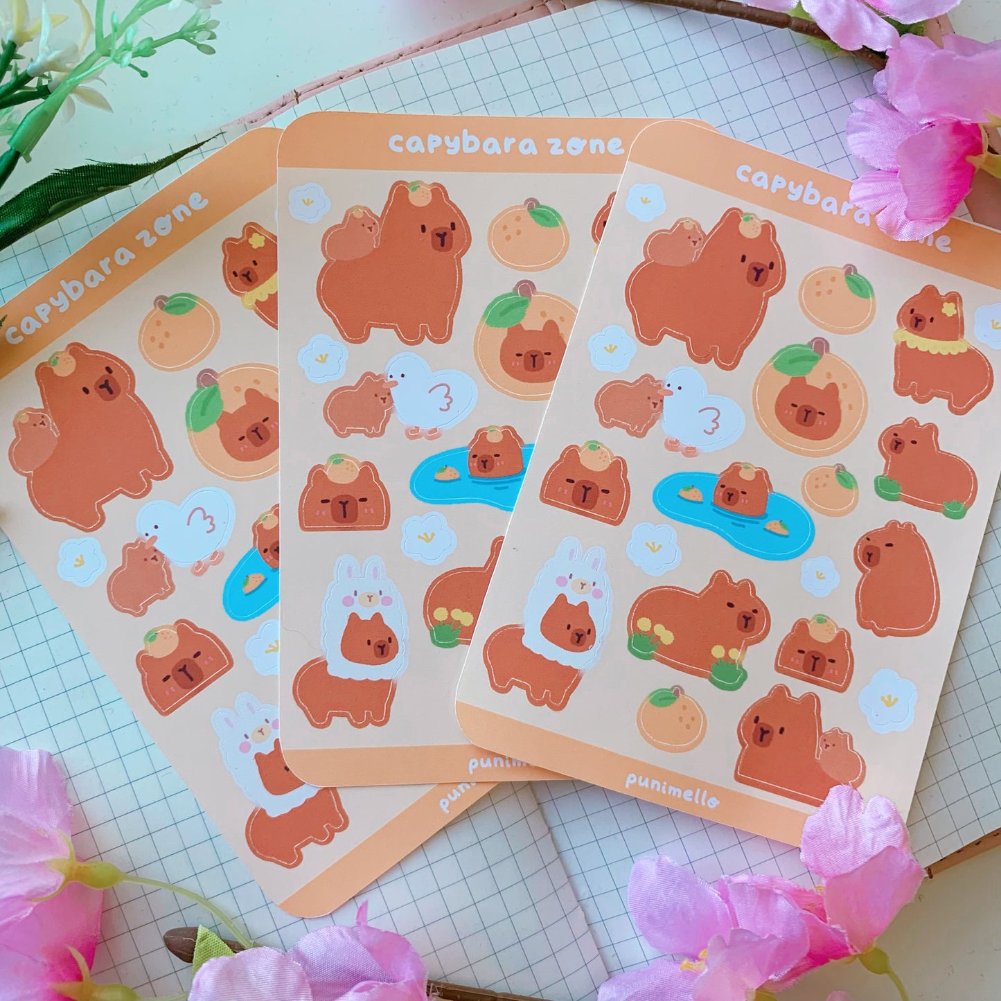 Capybara Zone | Matte Vinyl Sticker sheet