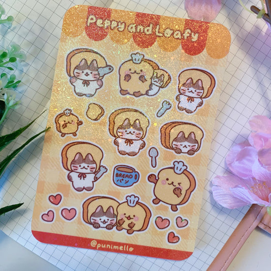 Peppy & Loafy’s Bakery | Sparkly Holo Vinyl Sticker sheet