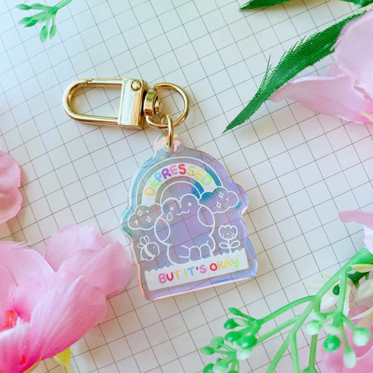 Sad Frog | Mini Rainbow Acrylic Charm | 1.5 inch