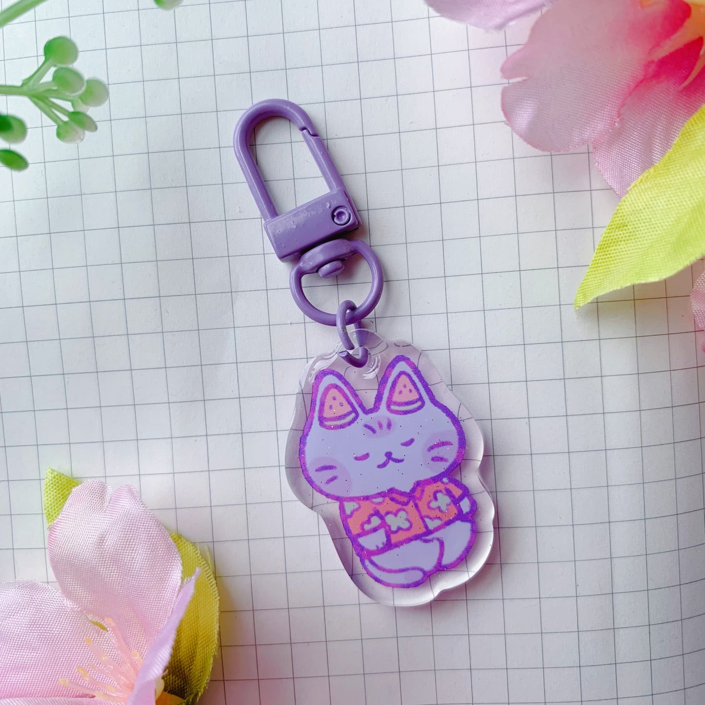 Ririn & Tomi Matching Set | Mini Sparkly Acrylic Charm | 1.5 inch