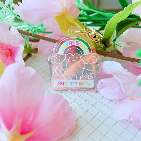 Sad Frog | Mini Rainbow Acrylic Charm | 1.5 inch