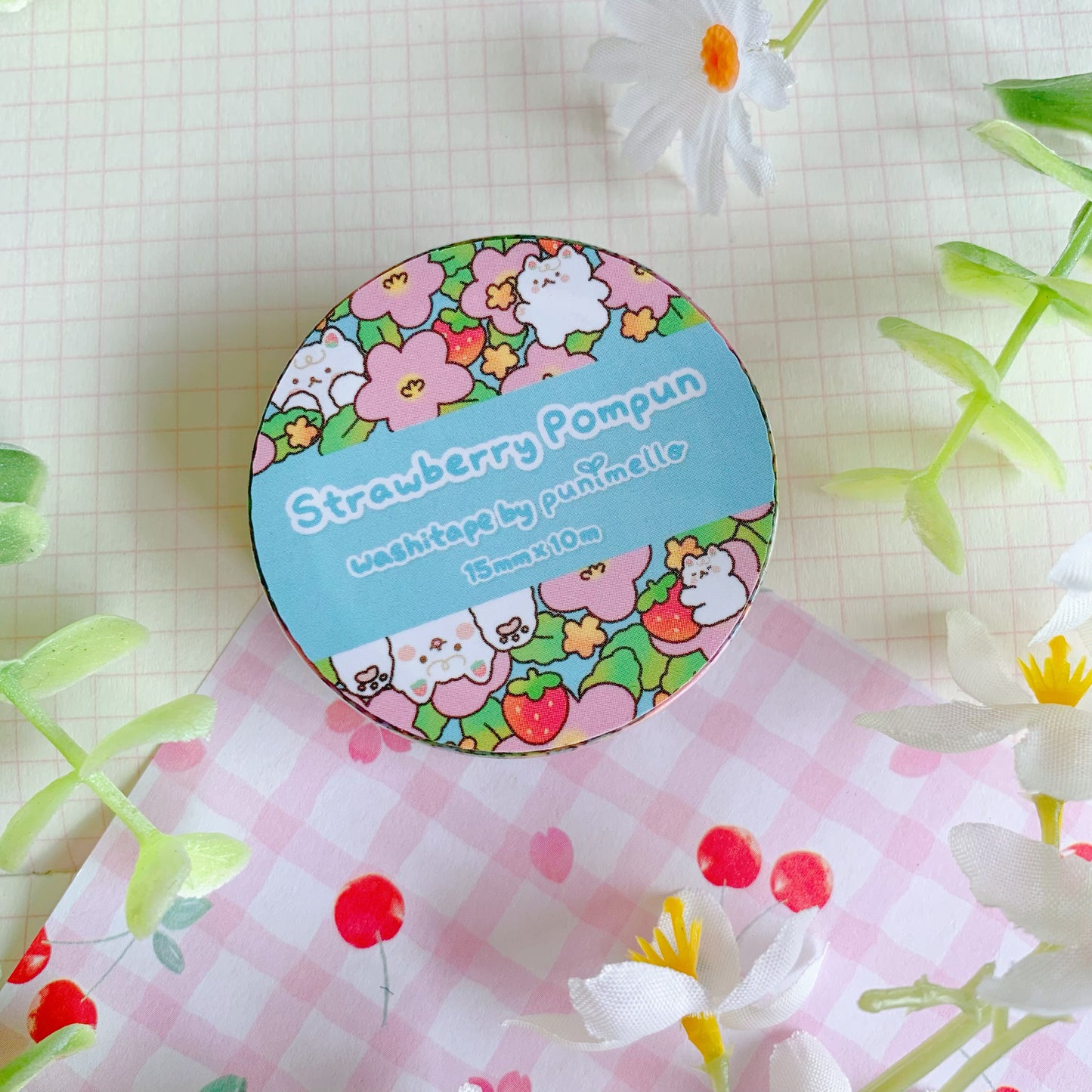 Strawberry Pompun | Washi Tape (Only Available to Canada Customers)