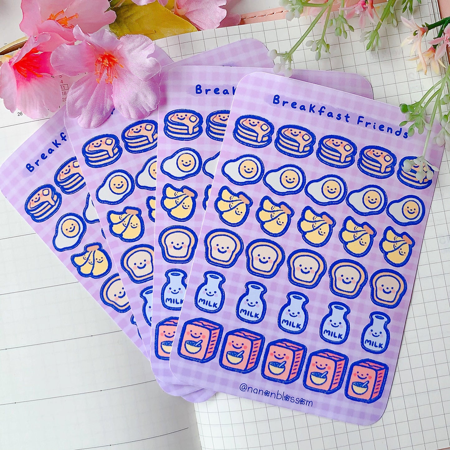 Breakfast Friends | Matte Vinyl Sticker sheet