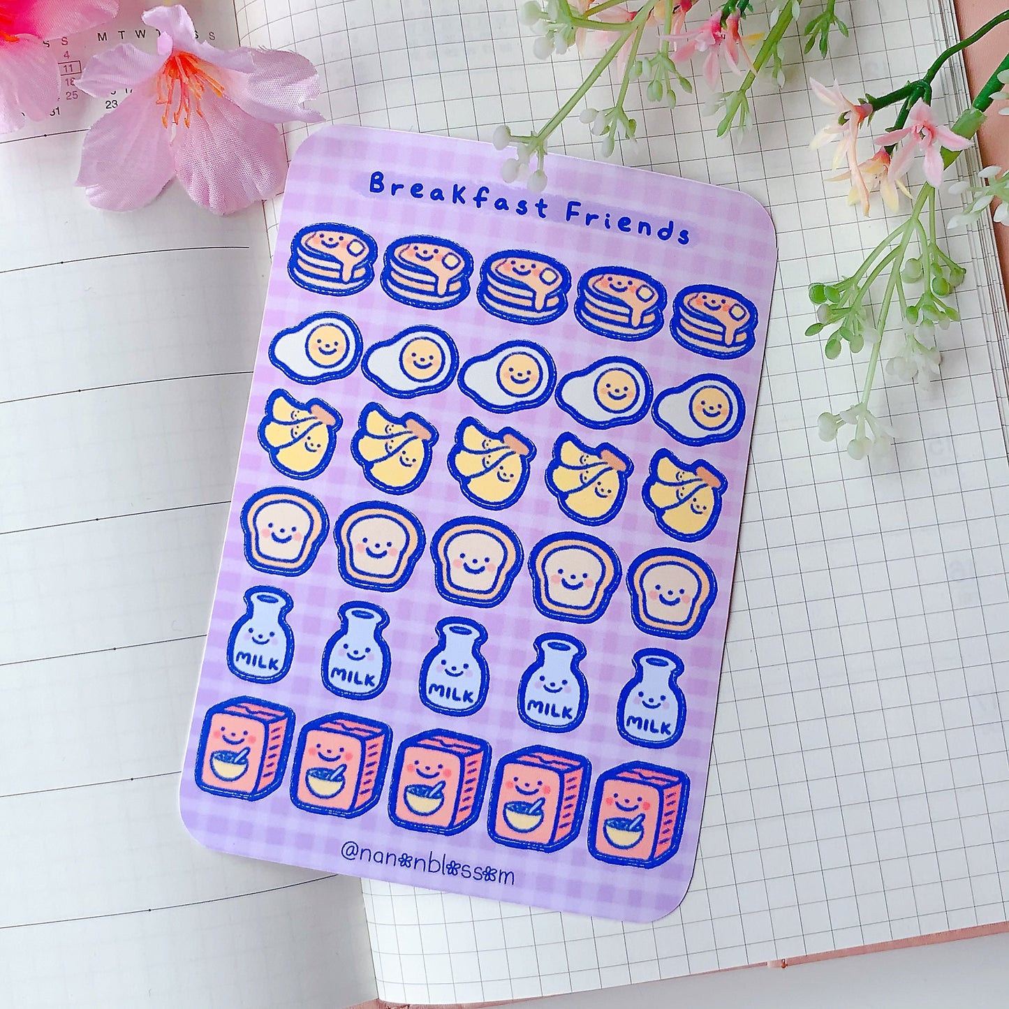 Breakfast Friends | Matte Vinyl Sticker sheet