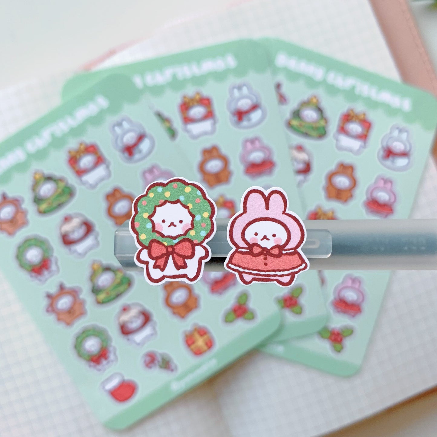 Bunny Christmas | Matte Vinyl Sticker sheets