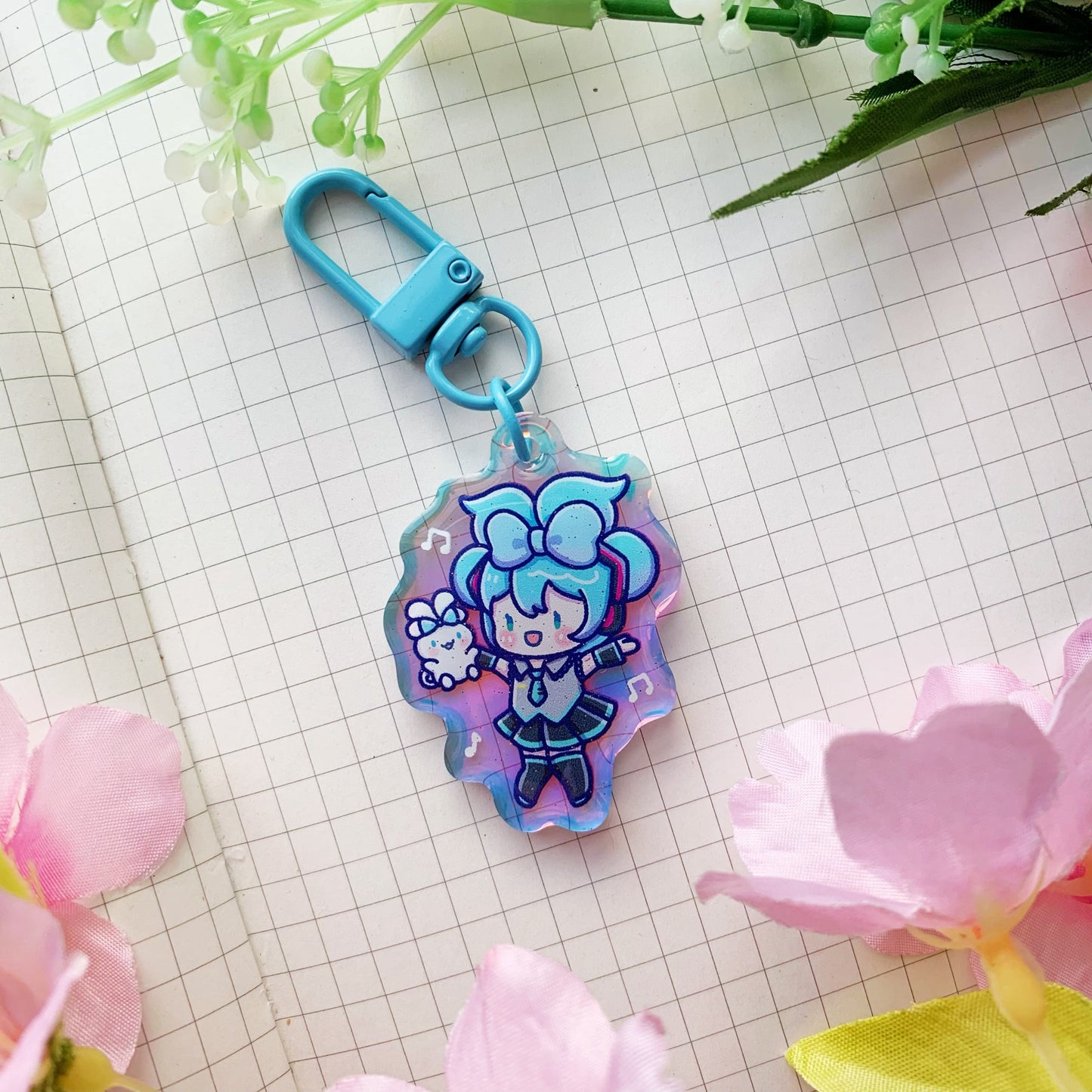 Miku x Cinna | Mini Rainbow Acrylic Charm | 1.5 inch