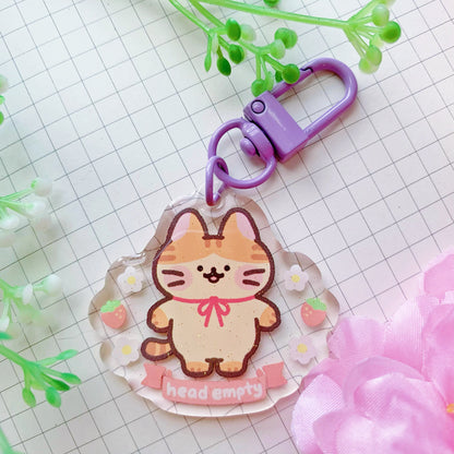 Cats with No Thoughts, Head Empty | Mini Sparkly Acrylic Charm | 1.5 inch